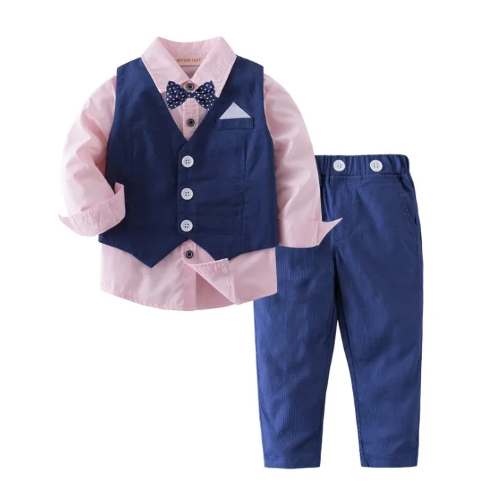 

New Arrival Gentleman Bowtie Decorated Boys 3-piece Vest Set /Flower Boy Clothes 3291