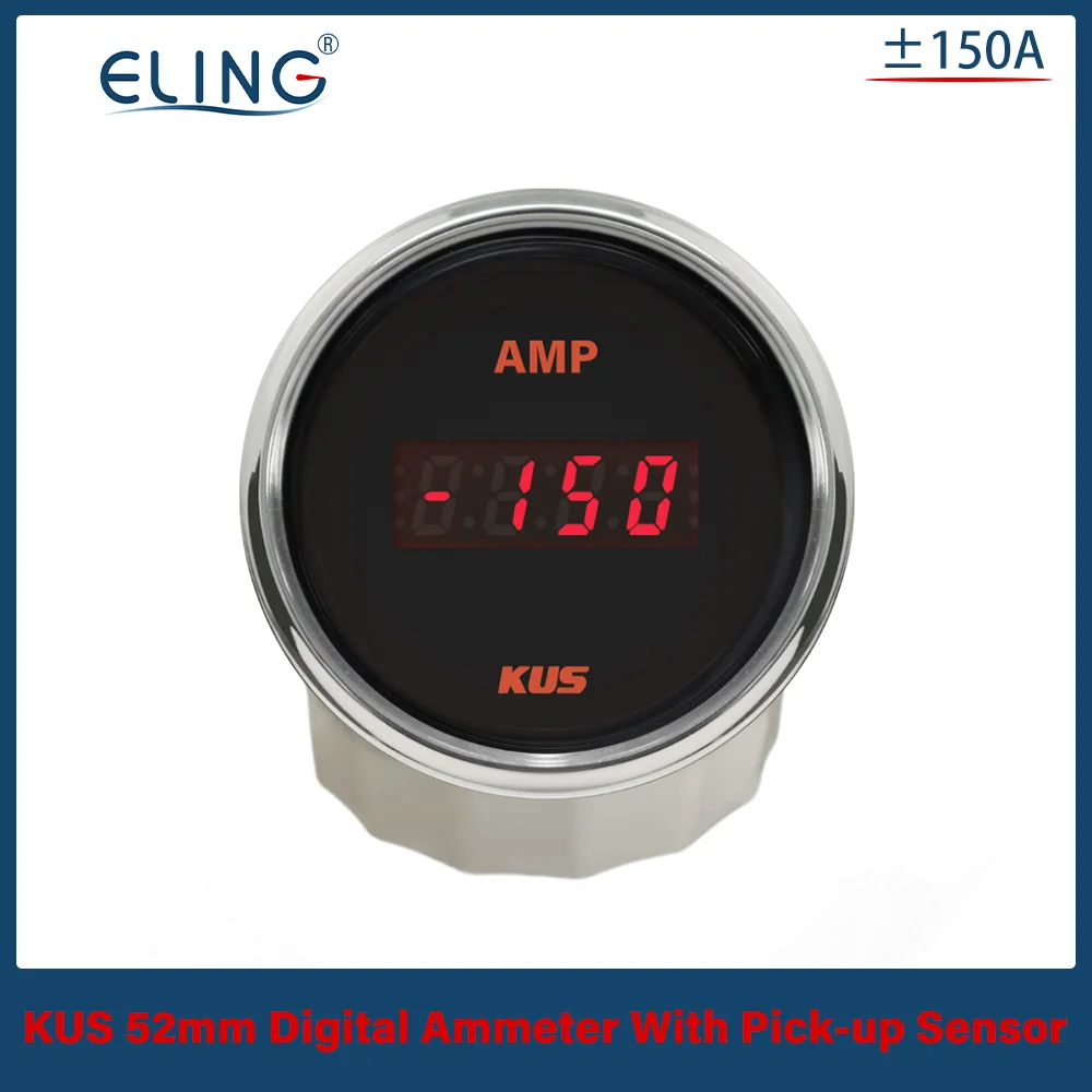 

KUS 52mm Ammeter AMP Gauge 150A with Current Sensor For Auto Car Boat With Backlight 12V 24V