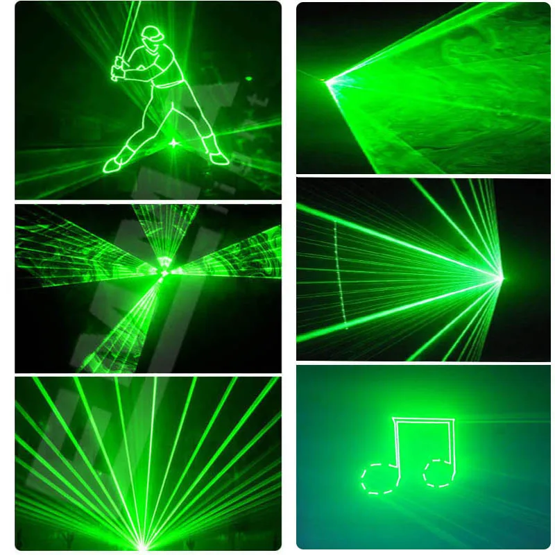 1W Green Animation Laser Lights Show for Party,Dmx Dj Laser Stage Lighting Effect 23CH Programmable Laser projector