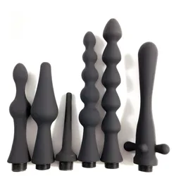 WETIPS-Tubo de limpieza Anal para bidé, Enema de ducha de silicona negra, limpiador Anal, limpiador de ano Lewatywa Dla Kobiet, inodoro, bidé, Enemas anales