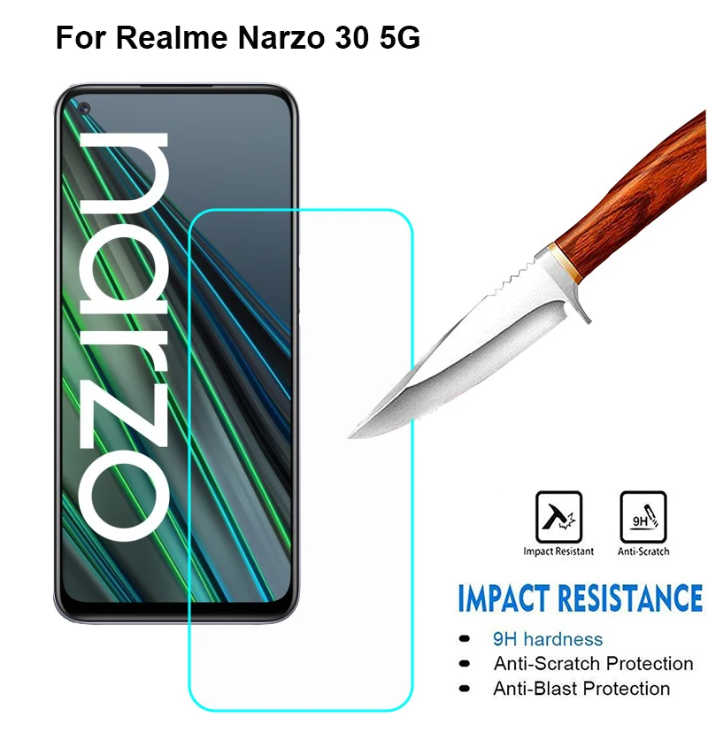 2PCS Tempered Glass For REALME NARZO 30 5G Glass Screen Protector For Cristal Templado Realmi Narzo 30 5G RMX3242 Glass Cover