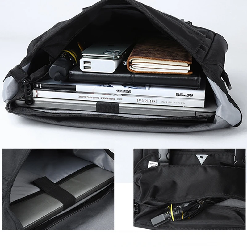 Men Messenger Bag Street Trendy Tactical Shoulder Waterproof Bags Hip Hop Streetwear Bag Oxford Bag