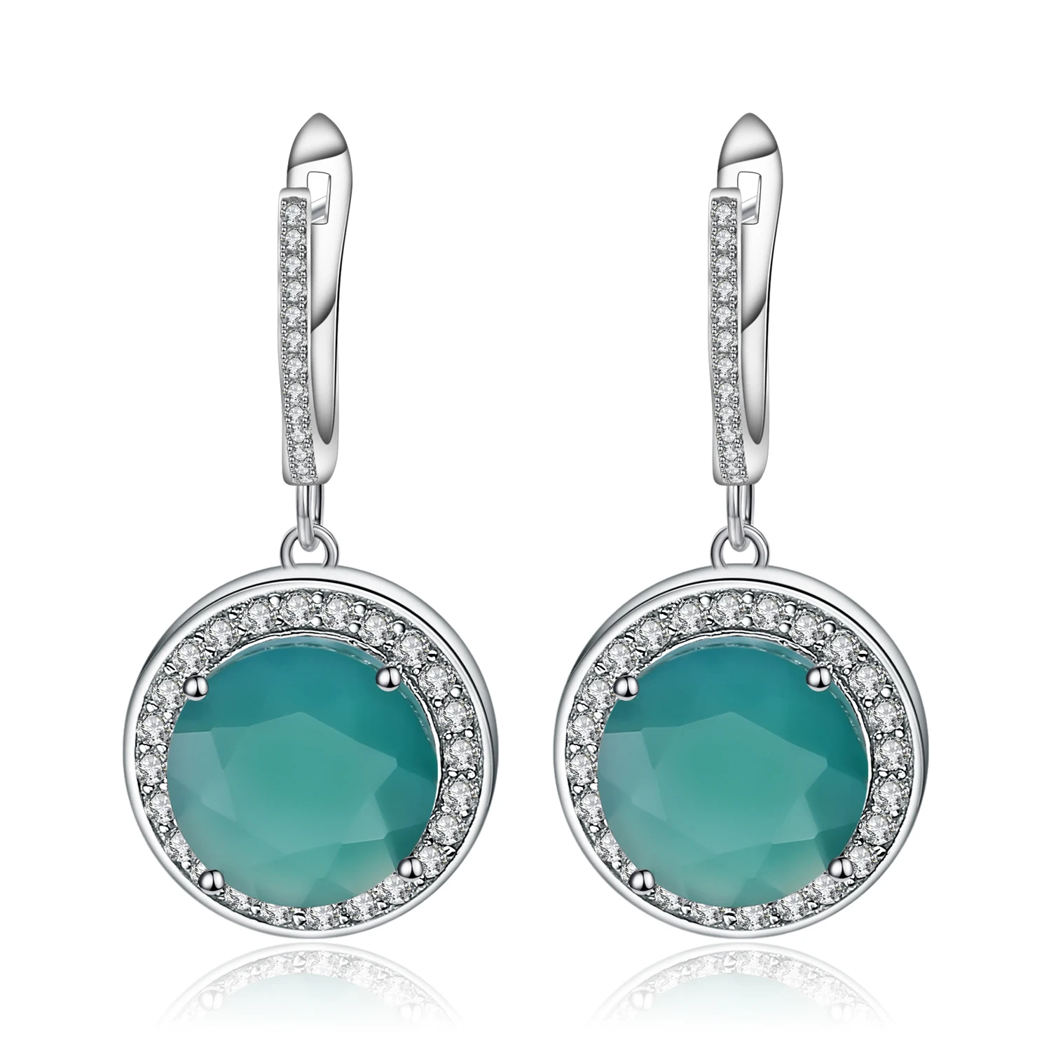 

Gem's Ballet 9.58Ct Natural Green Agate Gemstone Vintage Drop Earrings 925 Sterling Silver Green Onyx Wedding Earrings for Women