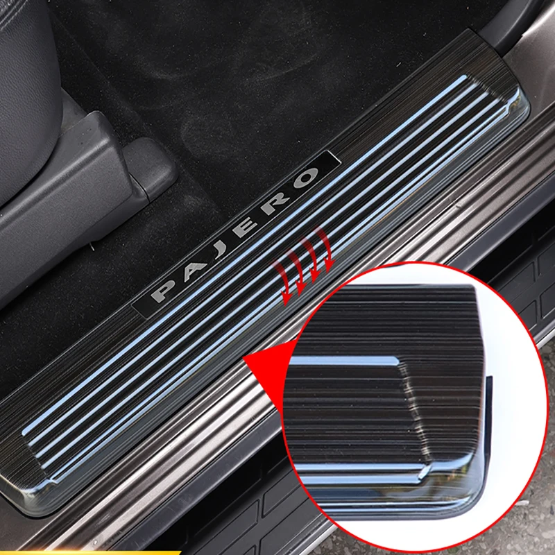 For V97 V93 V73 Mitsubishi Pajero Welcome Pedal Stainless Steel Shogun Nerf Bars Running Boards Protect Accessories Interior