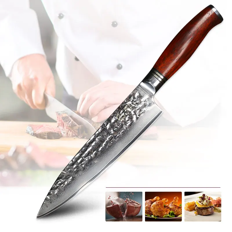 YARENH 7-9 Pcs Chef Knife Set Japanese Damascus Professional Knife Sets - Kitchen Magnetic Knife Holder-Grindstone-Chef\'s Gift