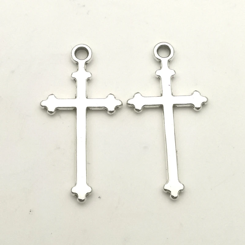 10Pcs Religious Cross Pendant Jesus Christian Pendant Looking for Handmade Earrings Jewelry Accessories 18X14mm