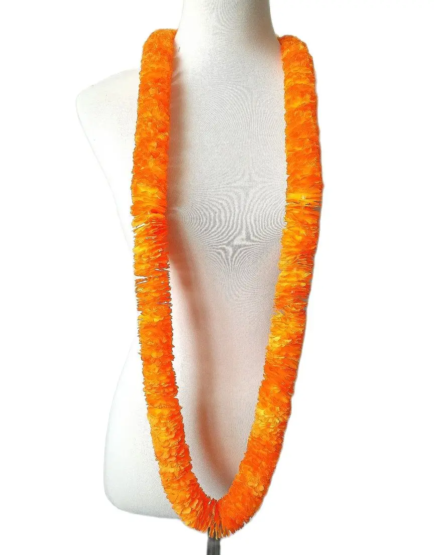 

Wholesale Free Shipping 50PCS/lot HL0020A 150CM Artificial Silk Large Ilima Long Lei Hawaii Dance Tropical Flower Beach Party