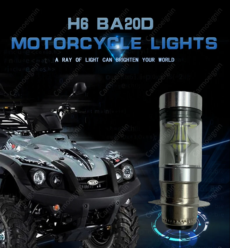 100ワット6000 18k 1100LM H6 ledヘッドライトランプ白青スズキLTZ400 ltz 400 Z400 quadsport 2003 2004 2005 2006 2007 2008