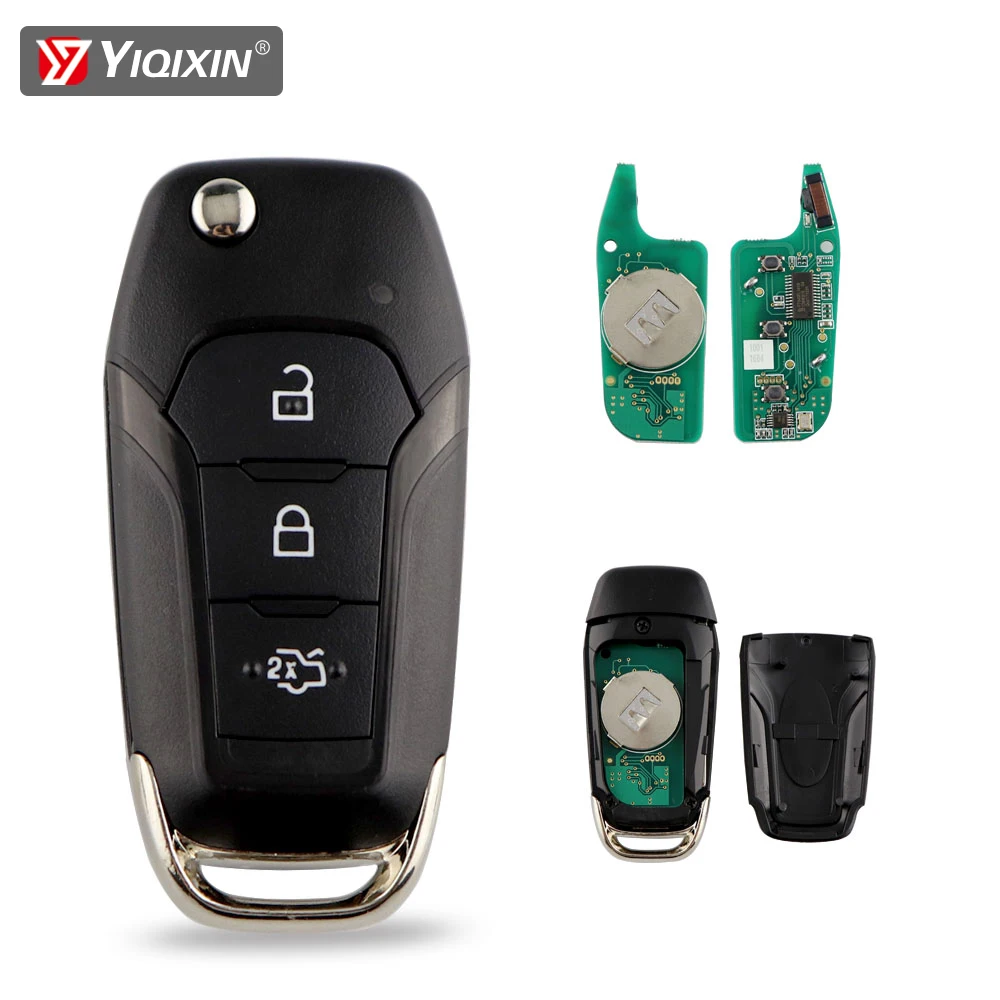 

YIQIXIN Flip Remote Key Fob 3 Buttons For Ford Fusion S-MAX Galaxy Fiesta S-Max Mondeo Explorer Ranger KA 433Mhz With 49 chip