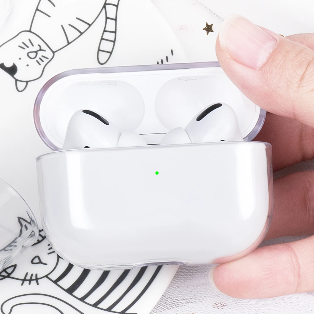 حافظة صلبة شفافة لأجهزة AirPods ، غطاء لجهاز AirPods Pro 2023 ، AirPods 3 ، 2 ، 1 ، Pro 2nd Gen ، 2022