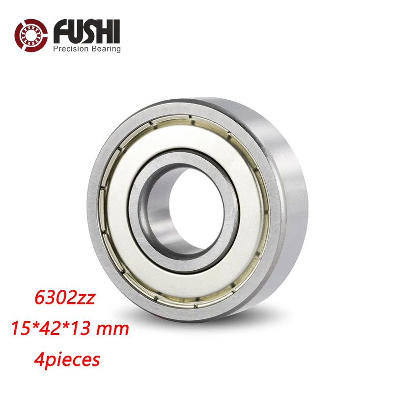 

6302ZZ Bearing 15*42*13 mm ABEC-3 ( 4 PCS ) For Blower Vacuums Saw Trimmer Deep Groove 6302 Z ZZ Ball Bearings 6302Z