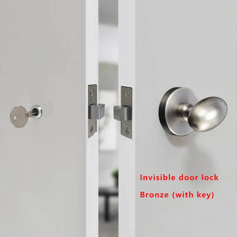 Imagem -05 - Fechadura da Porta do Estilo Americano da Liga de Zinco com Chave Escondida Fechamento Secreto do Formulário Escondido da Porta do Knorr Superior