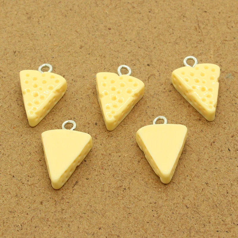 10pcs Simulated Mini Triangle Cheese Bread Food Charms Resin Flatback Cute Earrings Jewelry Pendant Diy Accessory Supply