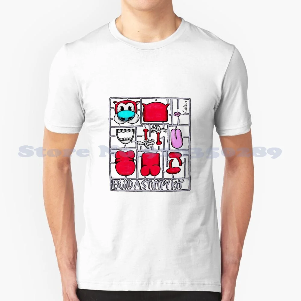 

Calsin Build Your Own Stimpy 100% Cotton T-Shirt Ren And Stimpy Cartoon Calsin Models