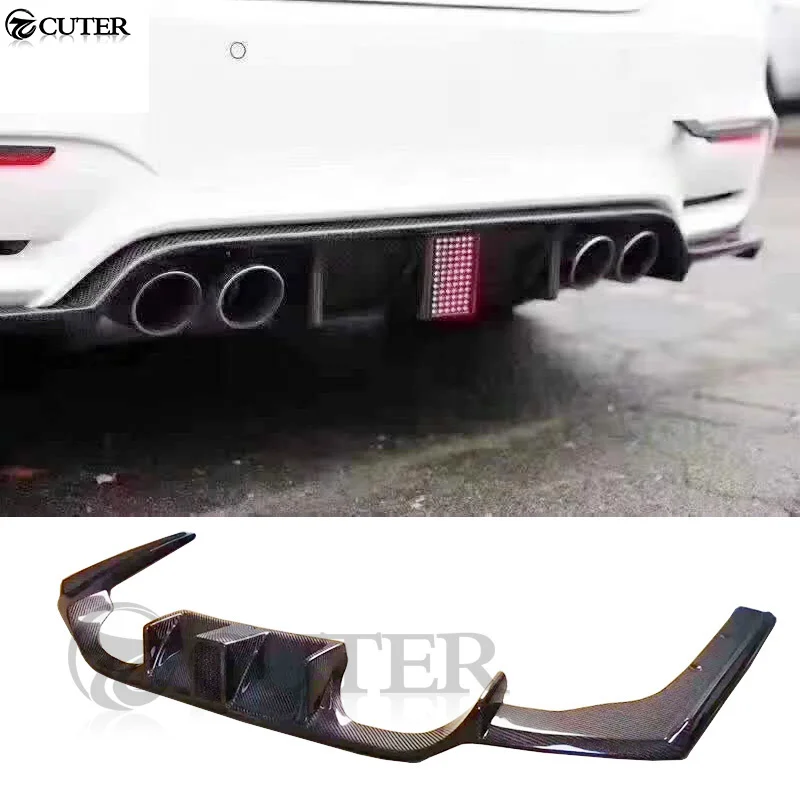 F30 3 Series 320i 325i 330i 335i Four Out Carbon Fiber Rear Lip with Led Light for Bmw F30 An M3 Rear Bumper Spoiler Diffuser