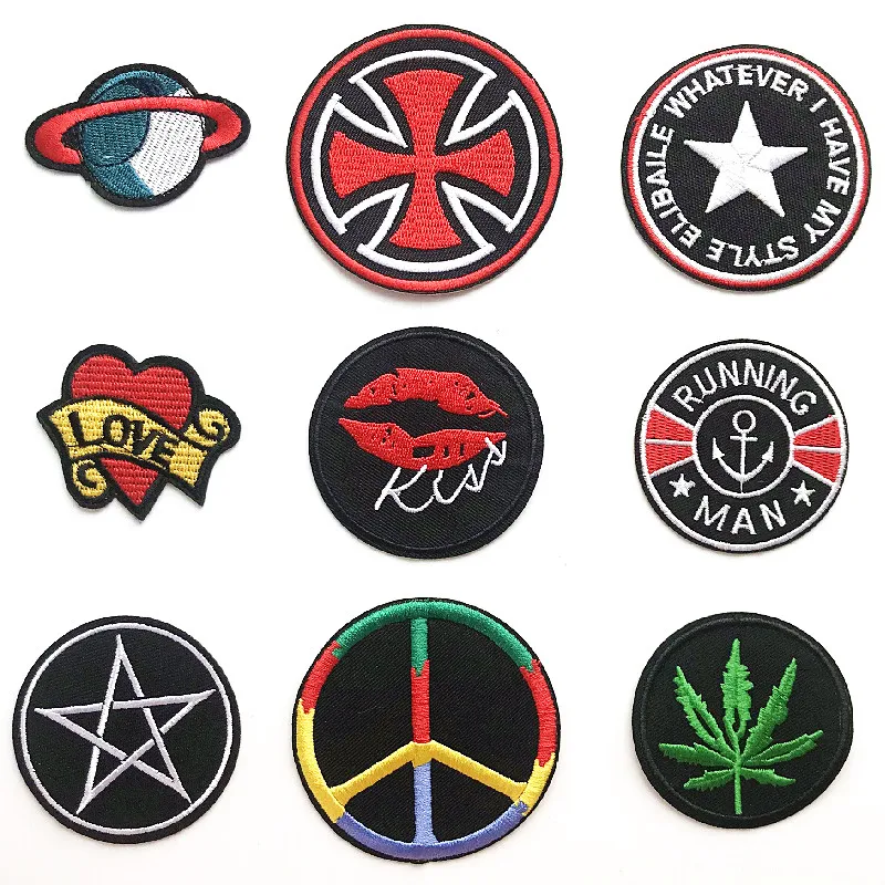 Skeleton Anti-war Individual slogans Patch Embroidered for Clothing DIY Stripes Applique patches Iron on Badges stickers