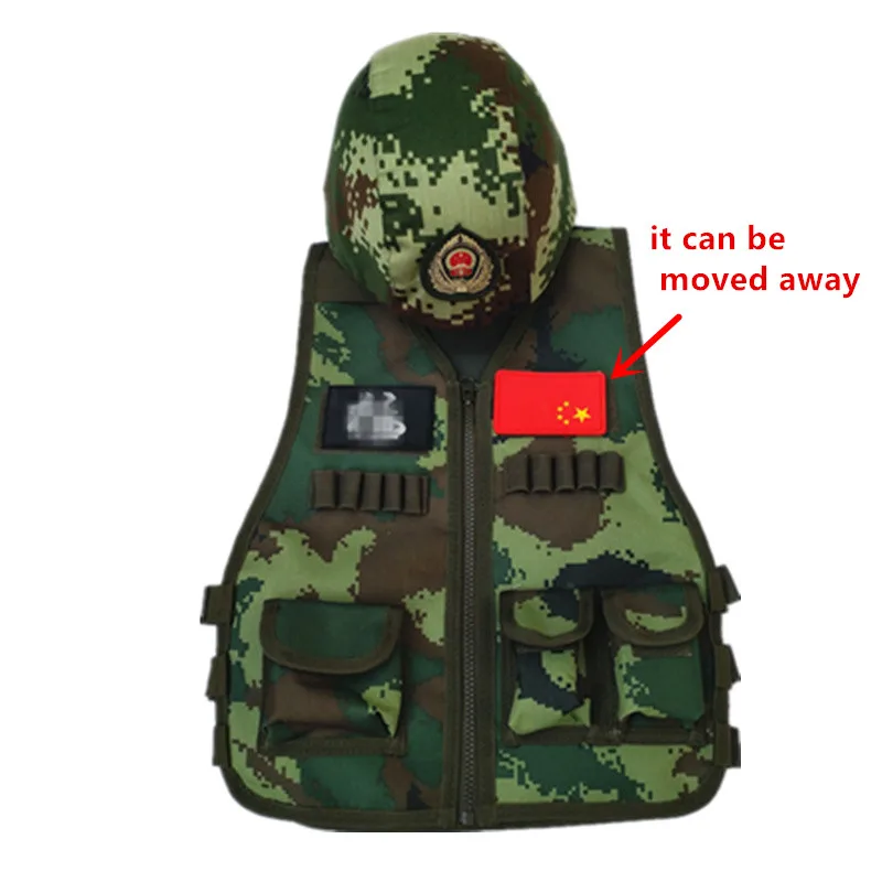 green military vest special soldier police kids game clothing special troops set military equipment boys birthday gift