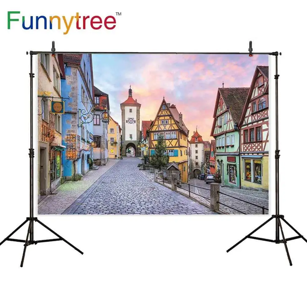 Funnytree landscape photography studio Rothenburg Tauber background medieval city travel backdrop photo shoot photocall props