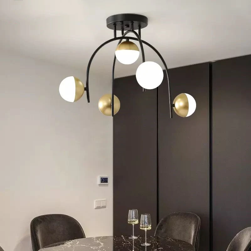 

Retro chandelier Led gold black dimmable chandelier lighting for Living Room Study Foyer bedroom decor kitchen island lighting