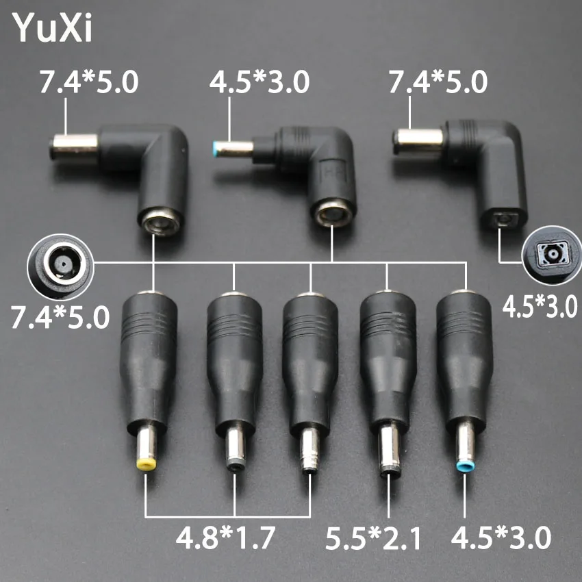 YuXi DC 7.4*5.0mm female to 7.4 5.0mm 4.5*3.0 4.8*1.7mm 5.5*2.1 male jack 4.5*3.0 to 5.5*2.1 Converter for laptop power adapter