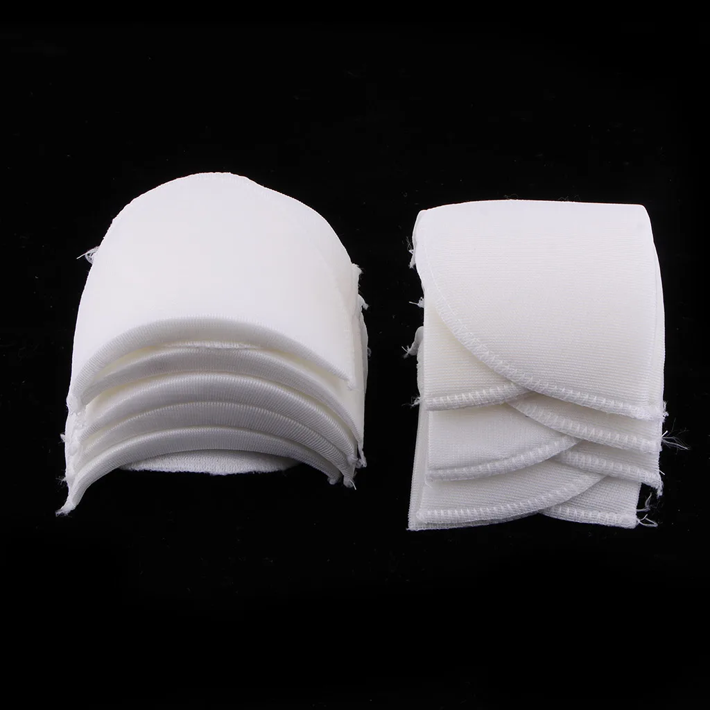 6 Pairs White Sponge Shoulder Pads Covered Unisex Blouses Business Wear