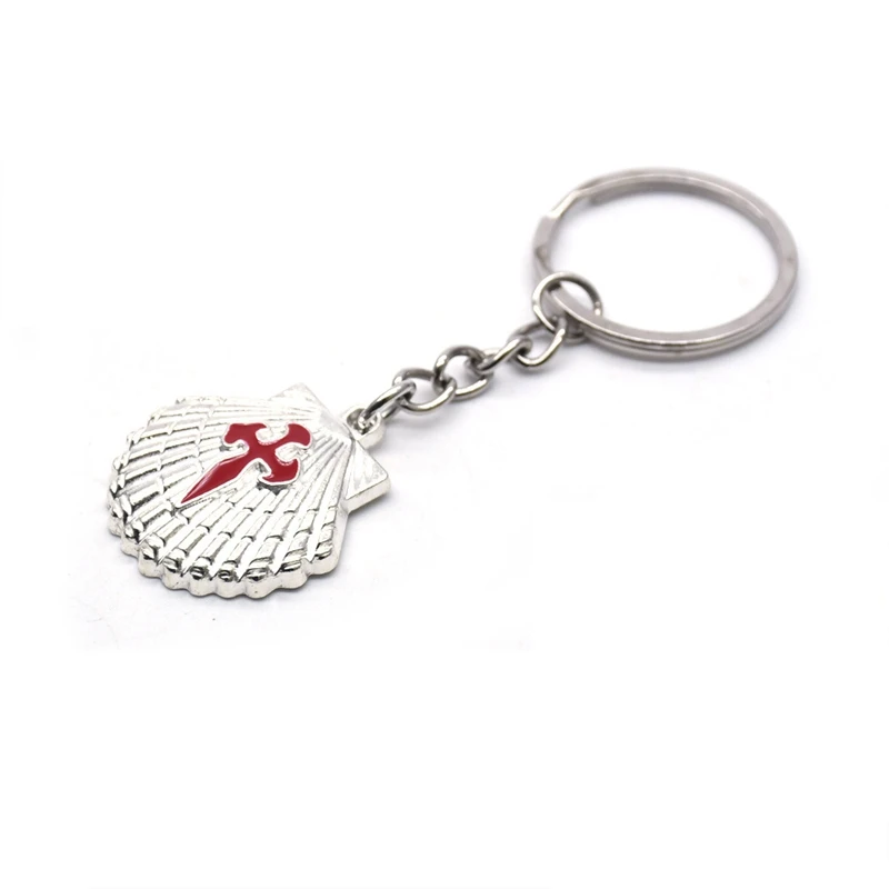 QIGO Metal Enamel Cross Shell Key Chain Religious Jewelry Gifts