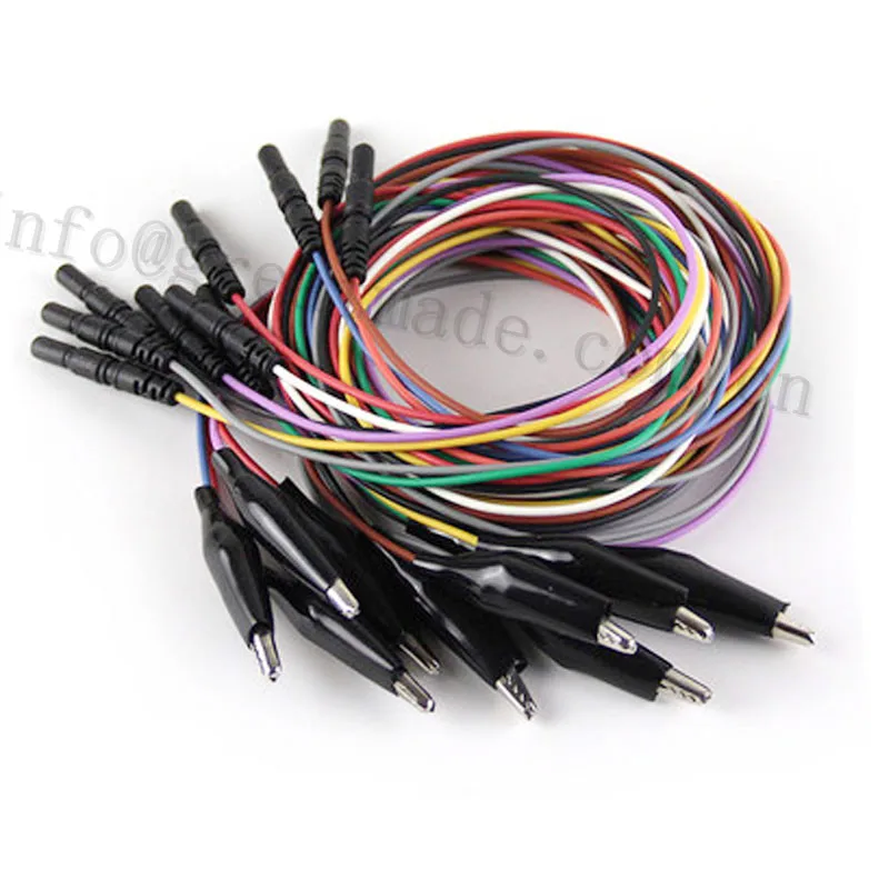 

10 pieces/set EEG Cable Reusable Brain Electrodes Alligator Clip Electrode Lead Wire DIN 1.5 mm