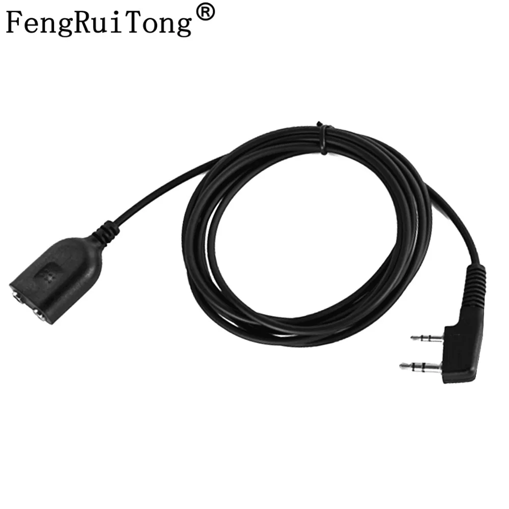 

2-pin K-head Walkie Talkie Microphone Headset Extension Core Hand Mic Cable For Kenwood Baofeng 1.8~2Meters