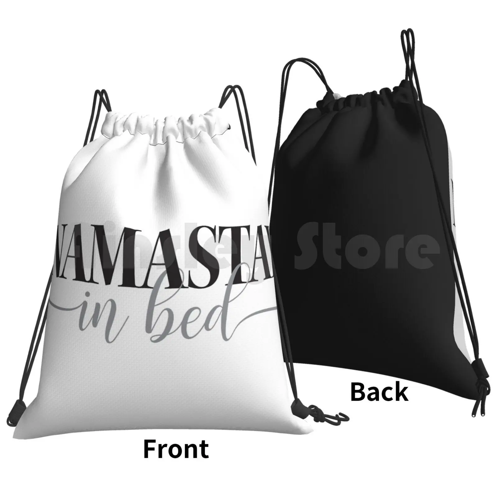 Namastay In Bed Backpack Drawstring Bag Riding Climbing Gym Bag Yoga Namastay Yoga Quotes Funny Yoga Meditation Bedroom