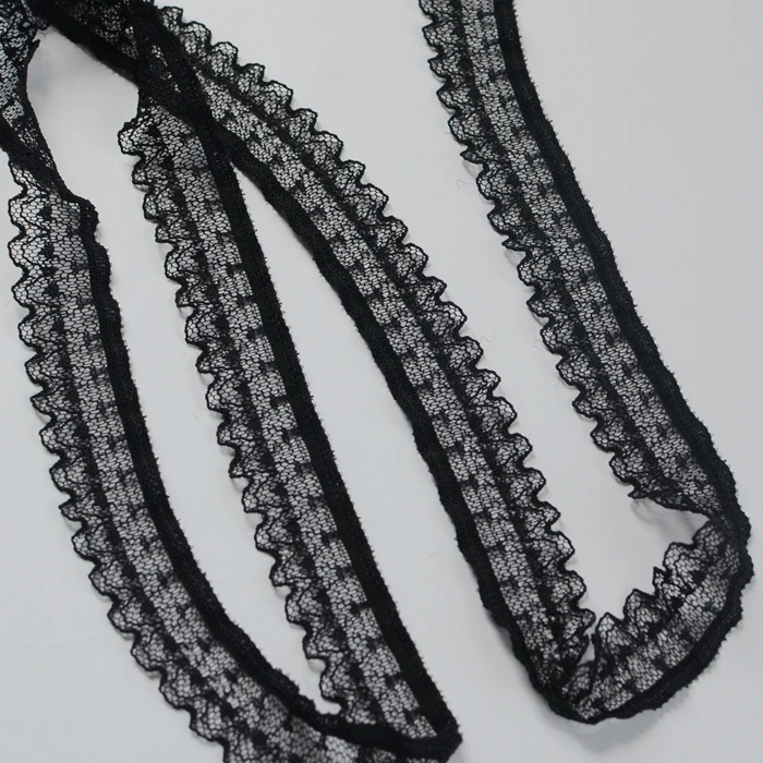 15mm/17mm wide 5meters Black/White Good Quality Polyester Elastic Doll Clothes Lace Trim X1272