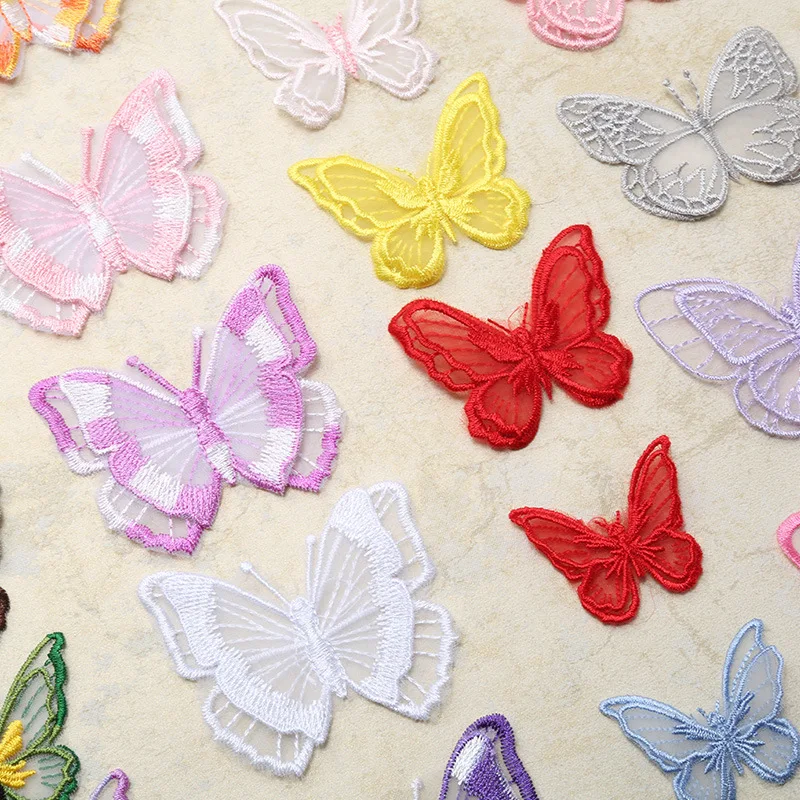 10pcs Wappen Patch Butterfly Patch Embroidery Cloth Stickers Bride Veil Accessories Sew On Patches For Clothes