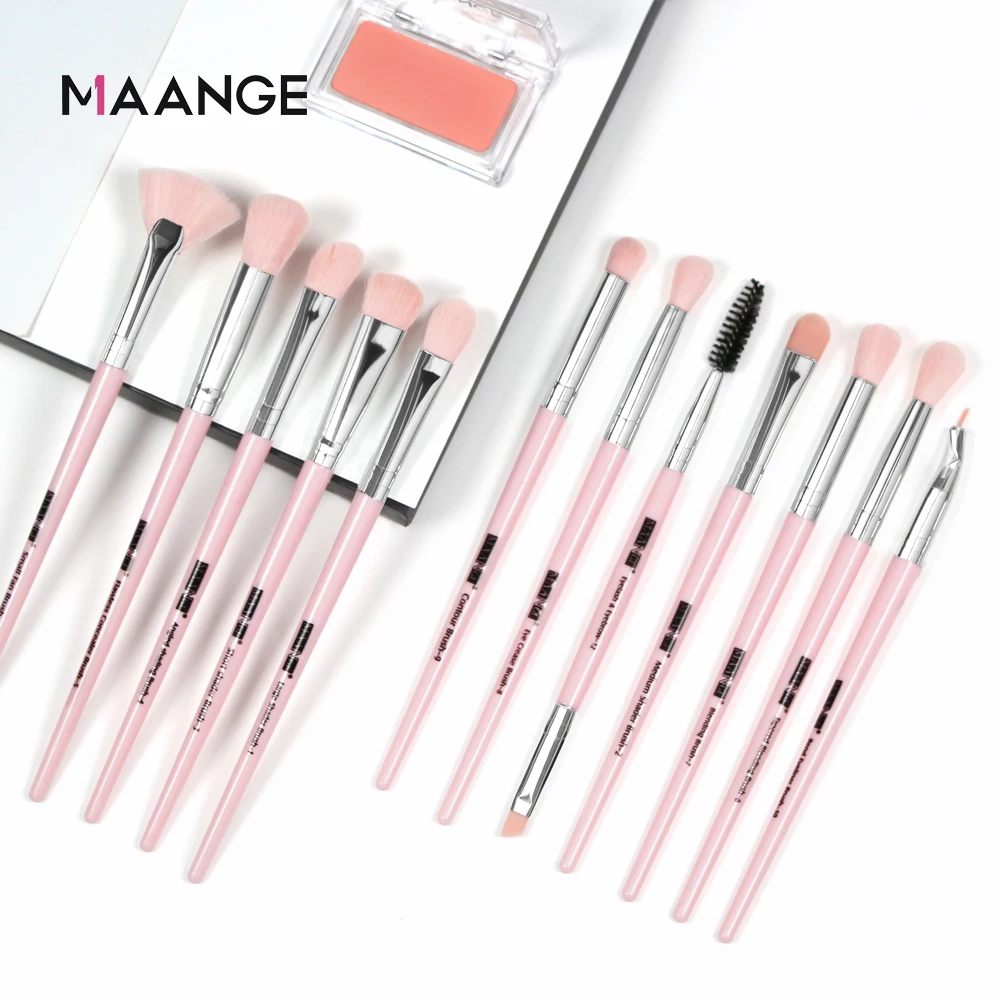 MAANGE Pro 6/12pcs Eye Makeup Brushes Set With Cosmestic Bag Rose Gold Make Up Brush Eyeshadow Blending Make Up Brush Maquiagem