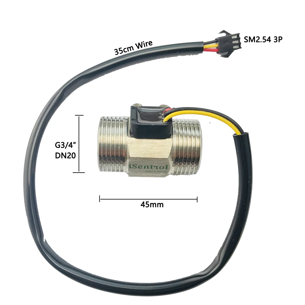 Sensore di flusso d\'acqua 5-24V DC BSP G3/4 \