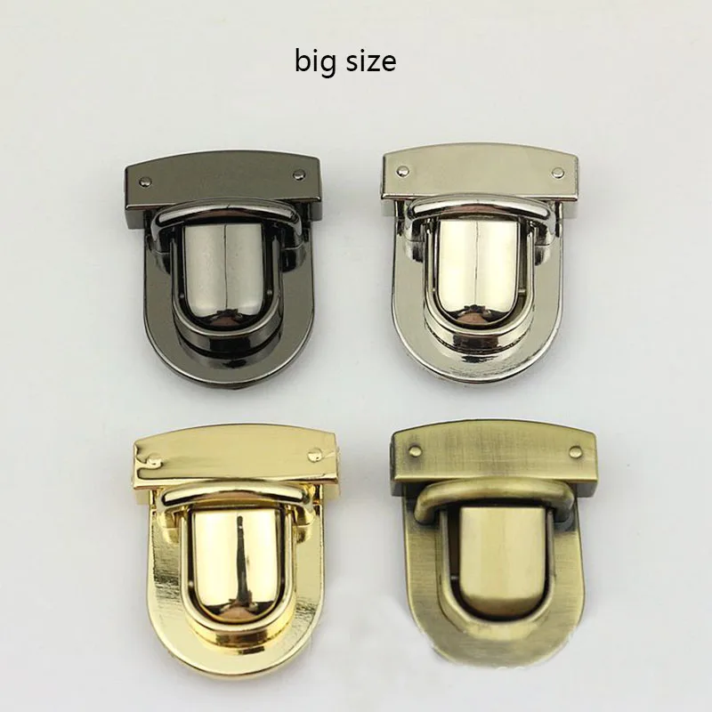 10Pc 2 Sizes Metal Durable Buckle Tongue Lock Push Lock For DIY Handbag Bag Purse Luggage Hardware Closure Bag Parts Accessories