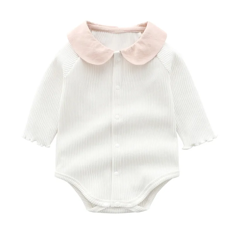 Long Sleeve Peter pan Collar Baby Girl Bodysuits Princess Girls Jumpsuit Clothes Infant Outfits
