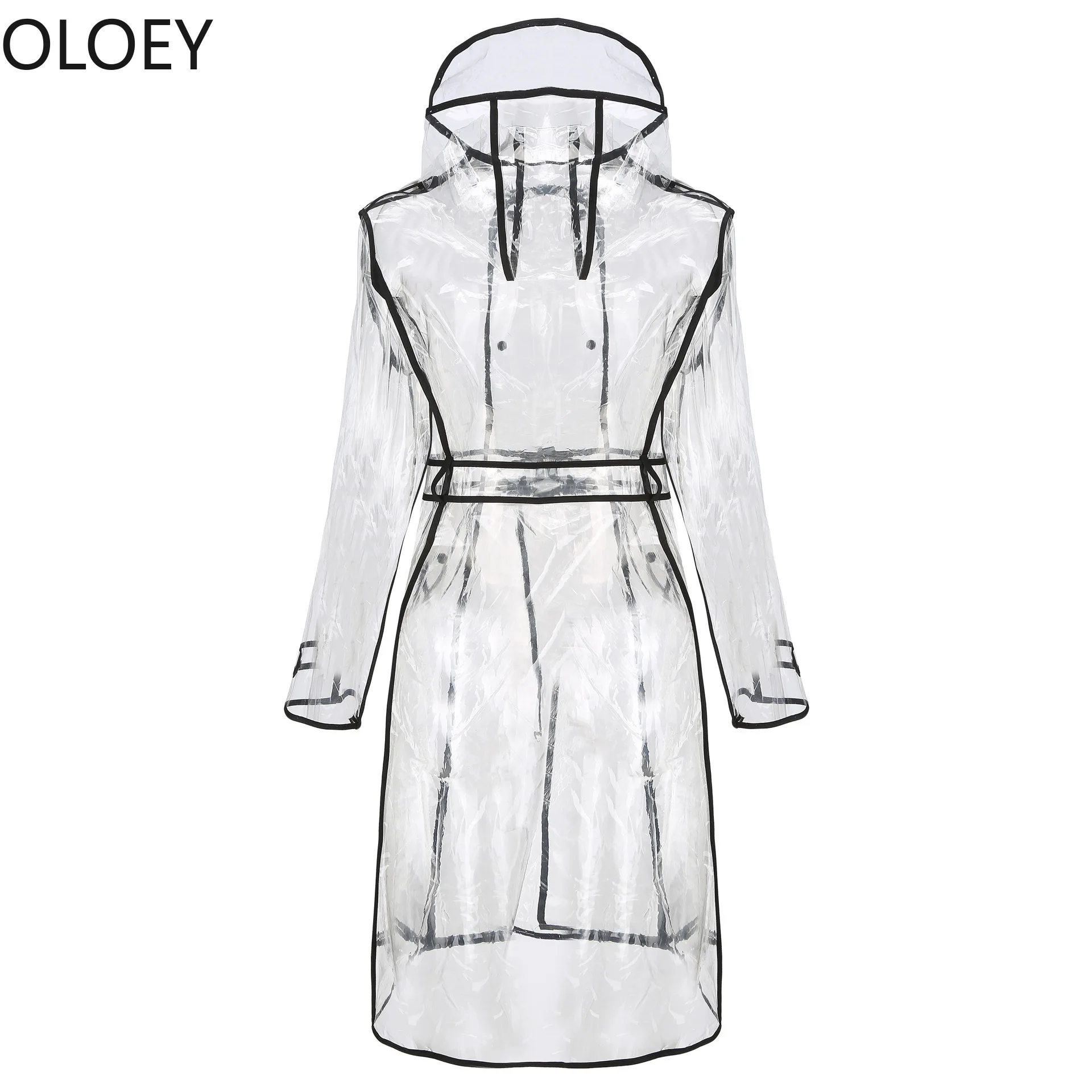 

Transparent Raincoat Clear Fashion Cute Hooded Raincoats Girls Travel Raincoat Woman Jacket Long Eva Adult Windbreaker Poncho