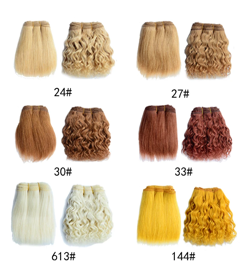 4-5 Meter Screw Curly/Straight Wool Hair Extensions for All Dolls DIY Hair Wigs Hair Wefts Accessories toys