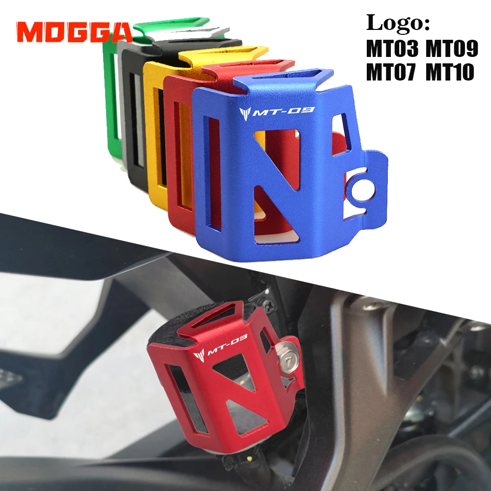 

With Logo For Yamaha MT03 MT07 MT09 MT10 MT 03 07 09 10 2015-2024 Motorcycle Rear Fluid Reservoir Guard Cover Cap Protection
