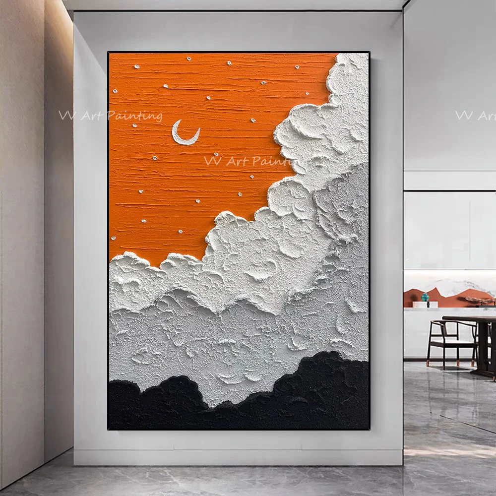 orange grey abstact landscape Oil Painting Hand painted painting Modern Picture Hand painted Decoration artwork gift