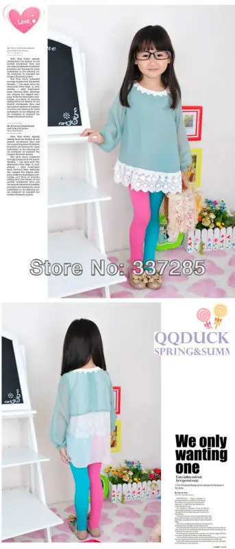 Kinder Mädchen Doppelt zweifarbige AB-Splicing-Samtstrumpfhose Bunte Strumpfhose Колготки Танцы Колготки Для Девочки Meia Infantil – Detail 23