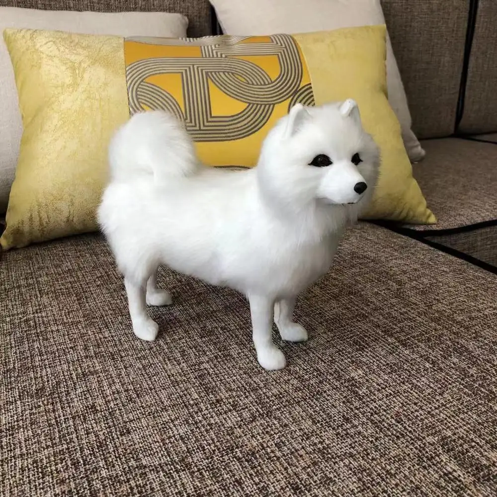 Милая модель собаки в реальной жизни, имитация пластика и меха, подарок самолете, около 22x19 см xf3015