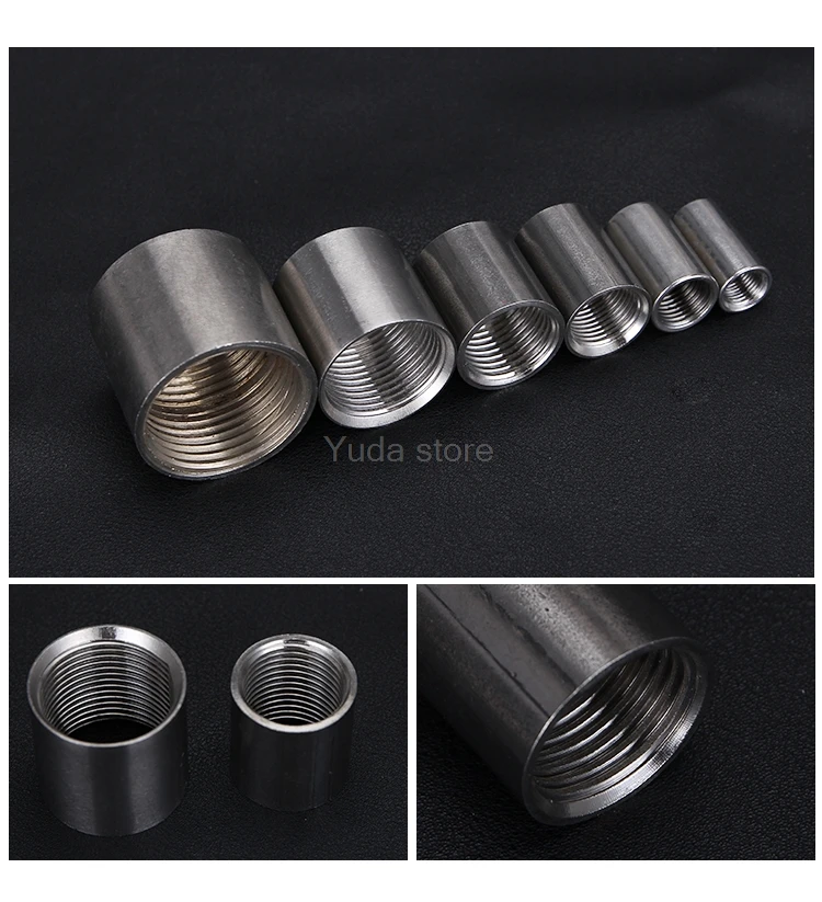 1 PZ 304 Acero inoxidable BSP 1/8 "1/4" 1/2 "3/8" 3/4 "1" 1-1/4 "1-1/2" hembra accesorios de tubería roscados conector de gas de agua rosca completa