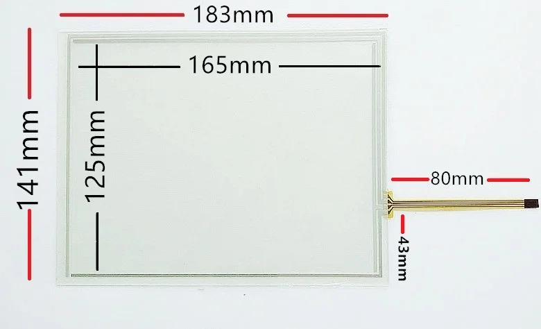 

New 8 "4 wire standard screen resistive touch screen is suitable for industrial control equipment touch screen 183*141mm