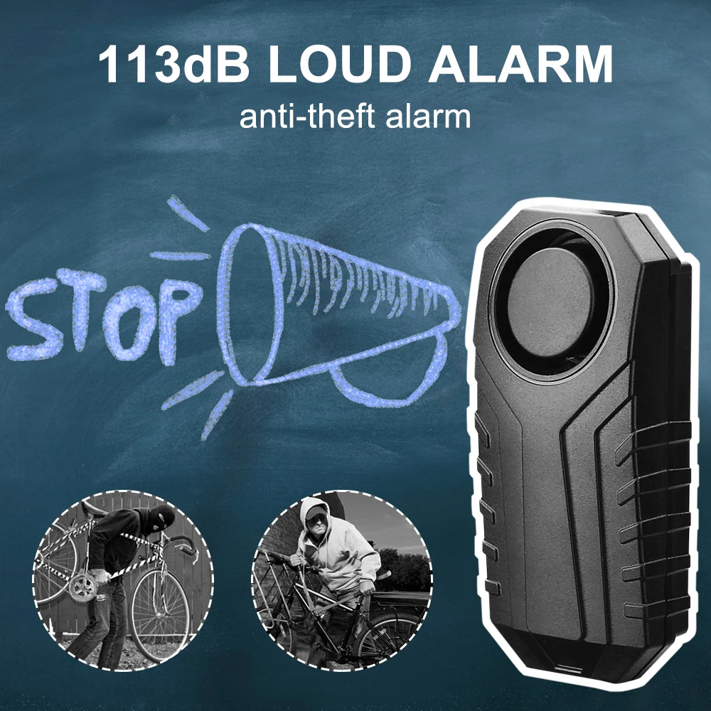Wireless Bicycle Alarm Remote Control Waterproof Electric Motorcycle Scooter Bike Vibration Security Protection Anti Lost Alarms