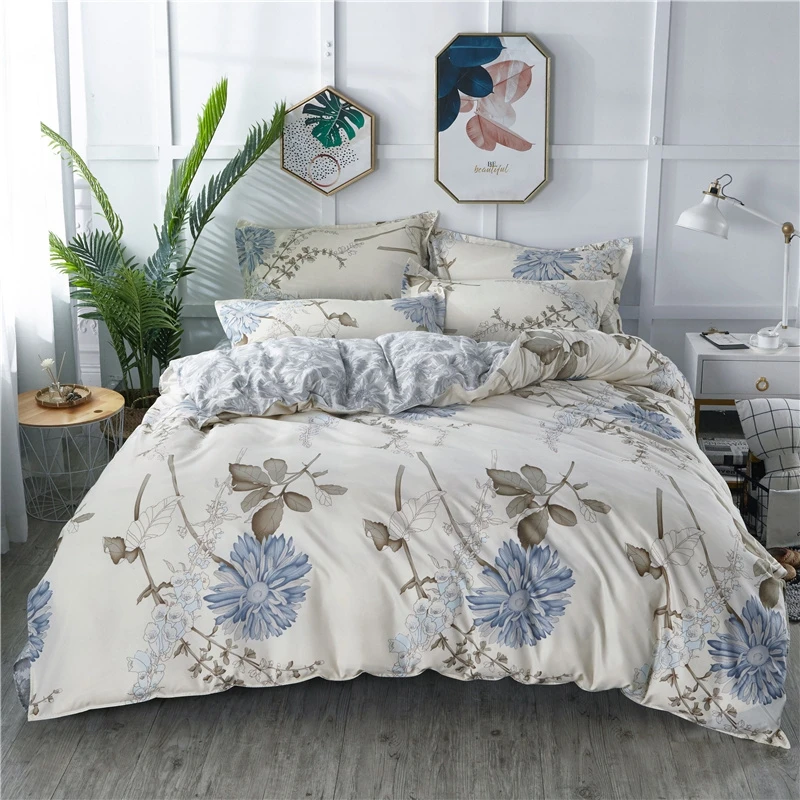 fashion bedding set Pure cotton A/B double-sided pattern Simplicity Bed sheet, quilt cover pillowcase