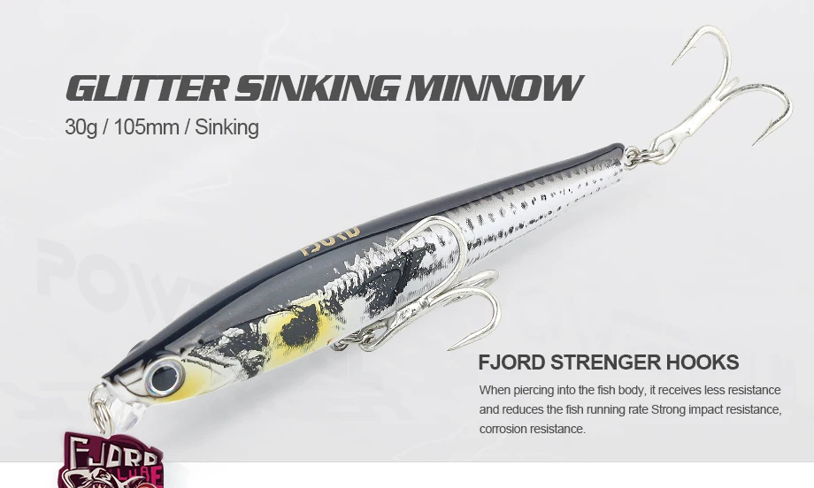 FJORD 105mm 30g Sinkender Köder Köder Unterwasserfischen Easy Shiner Hechtköder Großer Kurbelköder Alles für Angelzubehör – Detail 1