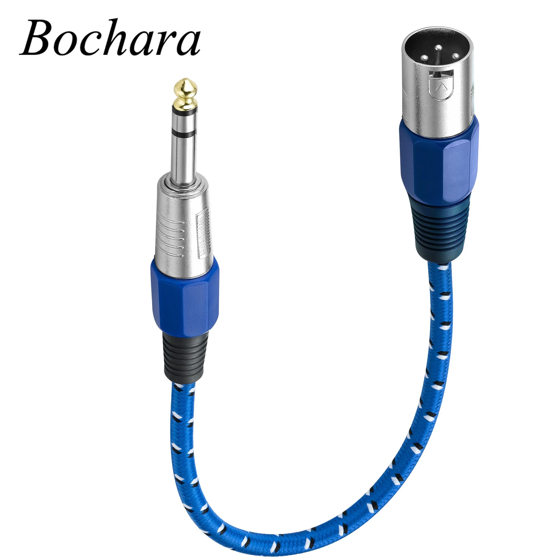 Bochara 30 سنتيمتر مضفر 6.5 مللي متر مقبس استريو ذكر إلى XLR ذكر محول الصوت كابل محمية ل ميكروفون مضخم مزج