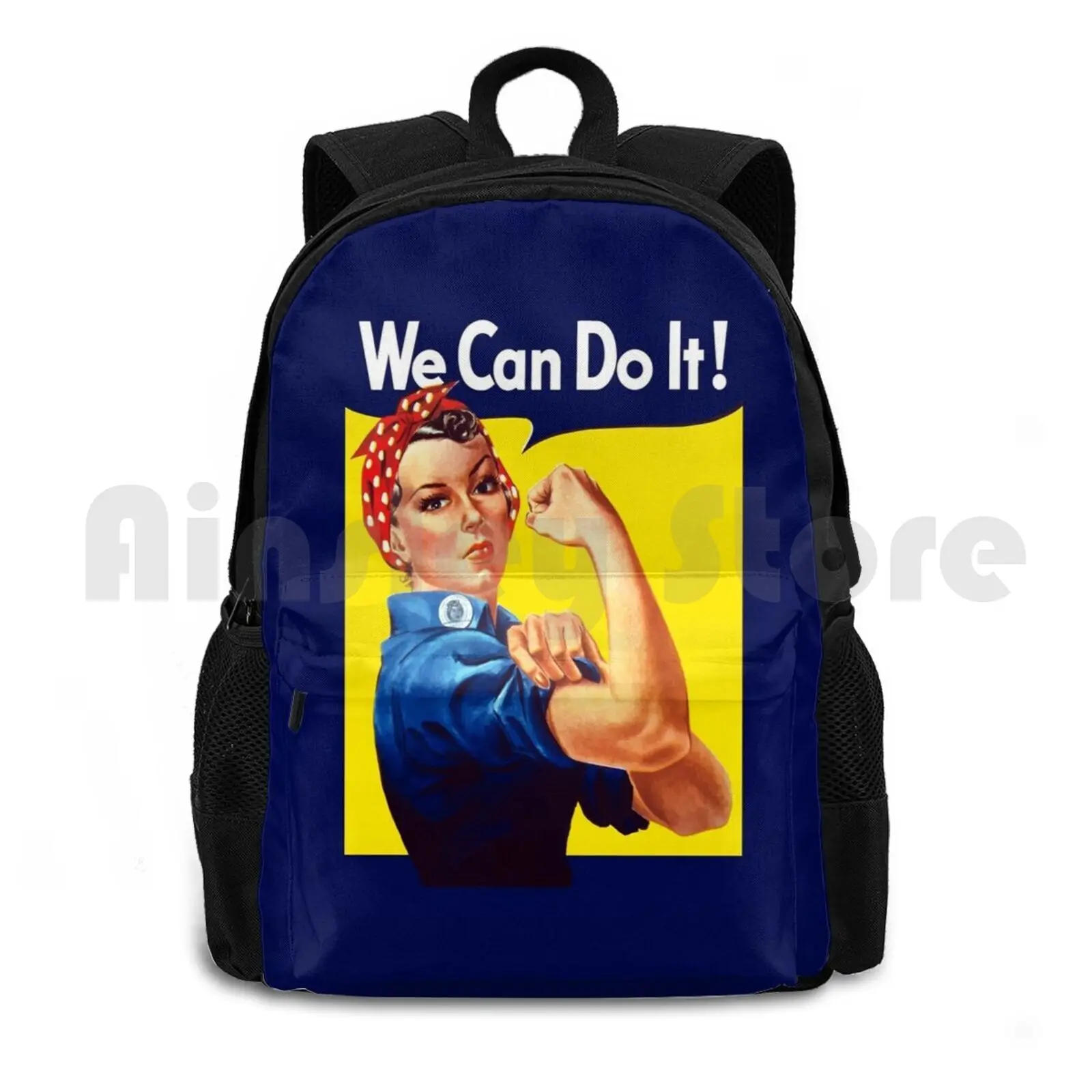 Rosie The Riveter-We Can Do It Outdoor Hiking Backpack Waterproof Camping Travel War Propaganda Ww2 Ww1 War Effort Rosie The