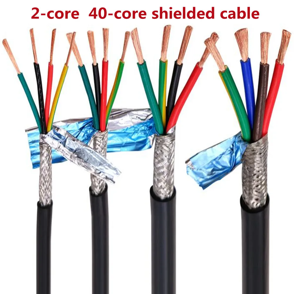 10m shielded wire RVVP2 3 4 5 6 7 8 10 12 14 16 20 24 core control signal line 22AWG0.3 0.5 0.75mm PVC cable