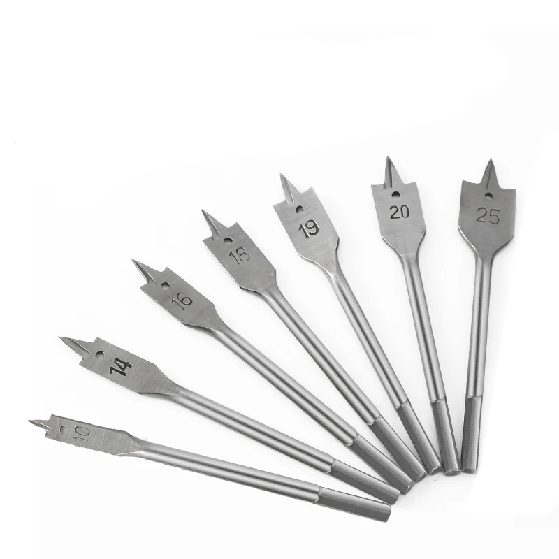 UCHEER 6pcs/set flat drill bits 3-point woodworking opener with hexagonal handle wood working tools 10-25mm